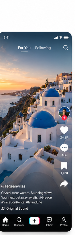 Illustrative TikTok Greece villa
