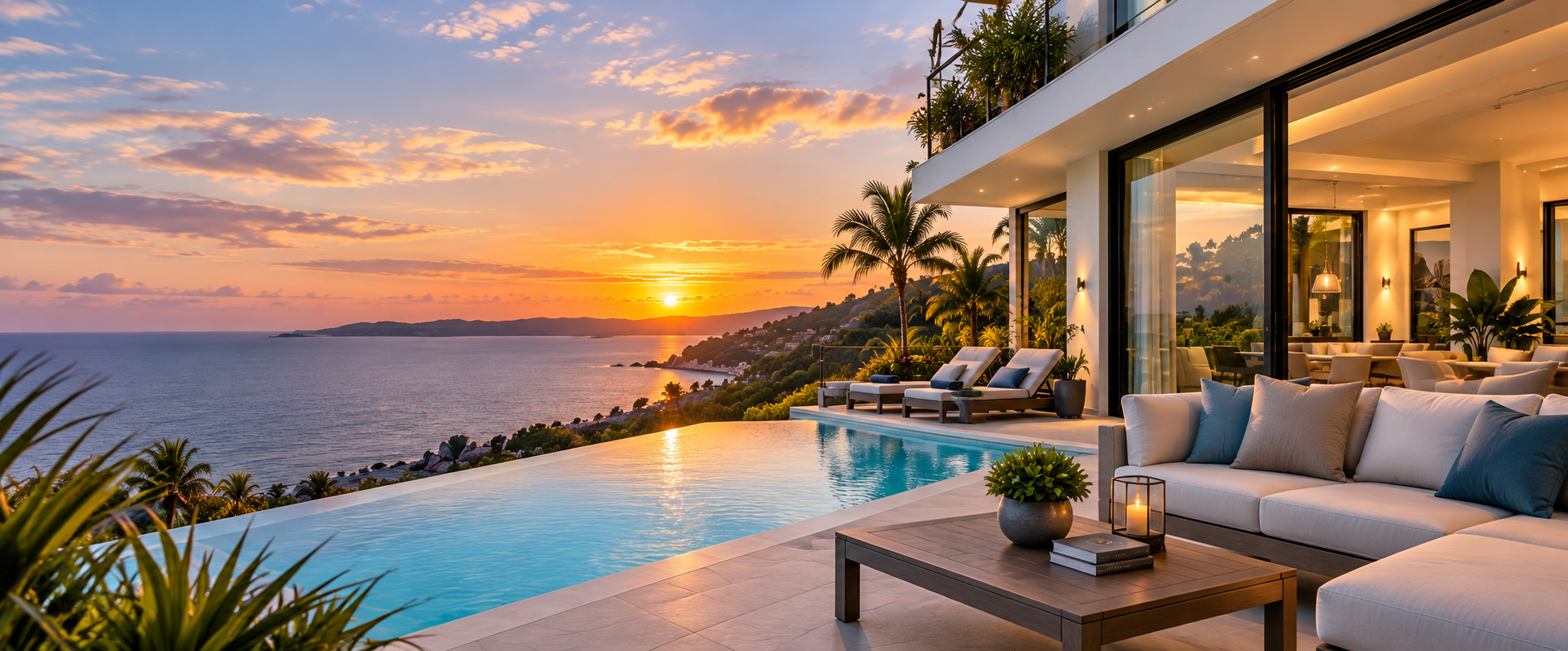 Luxury vacation rental property overlooking the ocean