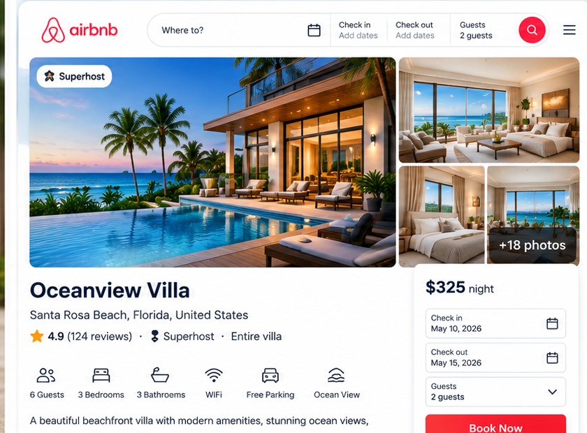 Vacation rental property listing marketing results