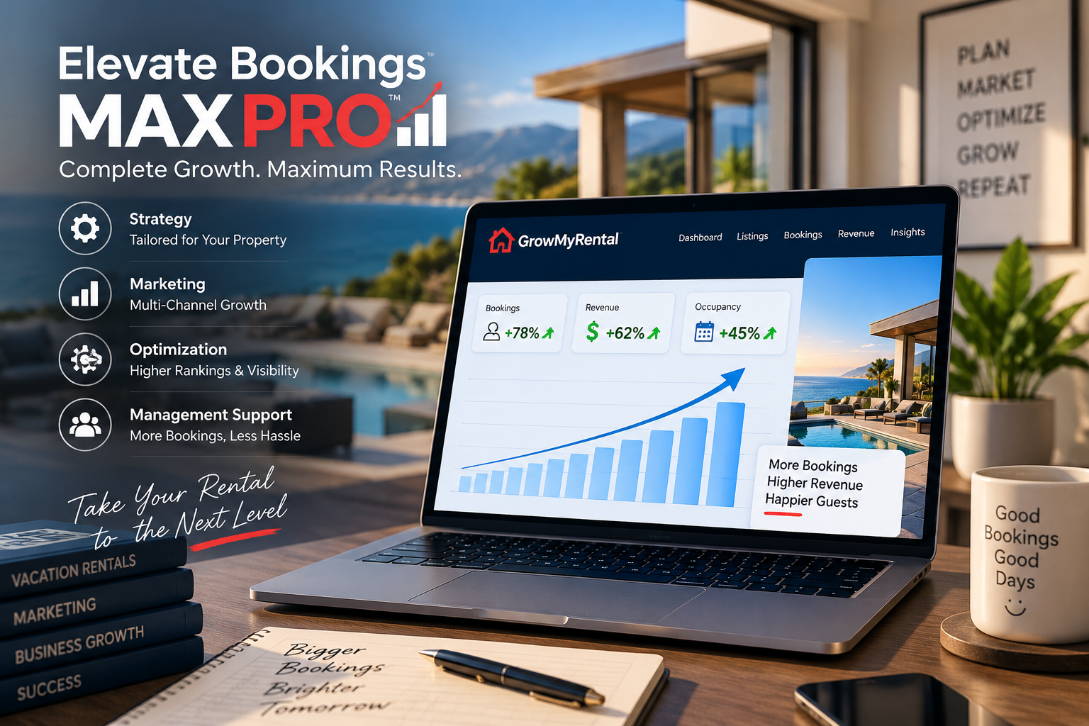 Elevate Bookings MAX PRO vacation rental growth system